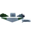 Lemax Landscape<Lemax 64109 - Plaza System (Grey, Triangle Grass) - 24 Pieces - Landscape