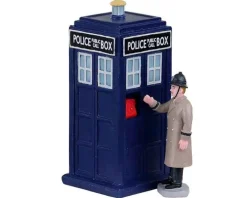 Lemax Table Pieces<Lemax 03509 - Police Call Box, Set Of 2 - Table Pieces