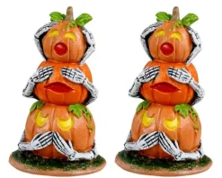 Lemax Spooky Town Accessories<Lemax 34073 - Pumpkin Snowmen, Set Of 2 - Spooky Town Accessories