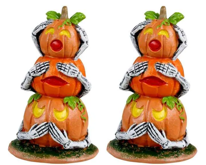 Lemax Spooky Town Accessories<Lemax 34073 - Pumpkin Snowmen, Set Of 2 - Spooky Town Accessories
