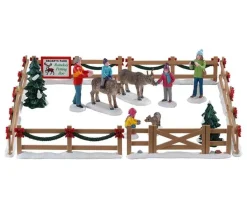 Lemax Table Pieces<Lemax 93434 - Reindeer Petting Zoo, Set Of 17 - Table Pieces