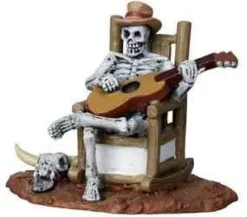 Lemax Spooky Town Figurines<Lemax 22003 - Rocking Chair Skeleton - Spooky Town Halloween Village Figurines