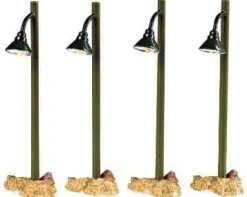 Lemax Misc. Accessories<Lemax 54362 - Rustic Street Lamp, Set Of 4, Battery-Operated (4.5V) - Christmas Village Misc. Accessories