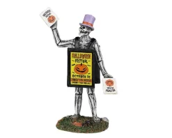 Lemax Spooky Town Figurines<Lemax 22102 - Sandwich Board Skeleton - Spooky Town Halloween Village Figurines
