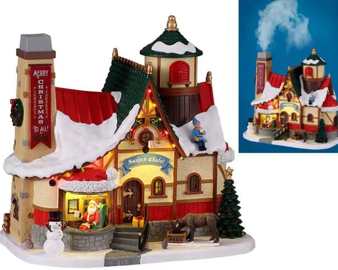 Lemax Santa's Wonderland<Lemax 15742 - Santa's Chalet, With 4.5-Volt Adaptor - Santa's Wonderland Christmas Village Houses & Buildings