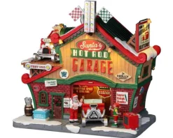 Lemax Santa's Wonderland<Lemax 25863 - Santa's Hot Rod Garage, With 4.5-Volt Adaptor - Santa's Wonderland Christmas Village Houses & Buildings