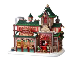Lemax Santa's Wonderland<Lemax 25926 - Santa's Reindeer Stables, Battery-Operated (4.5-Volt) - Santa's Wonderland
