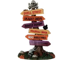 Lemax Spooky Town Accessories<Lemax 64054 - Scary Road Signs - Spooky Town Accessories