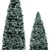 Lemax Trees<Lemax 34665 - Snowy Juniper Tree, Medium & Small, Set Of 2 - Christmas Village Trees