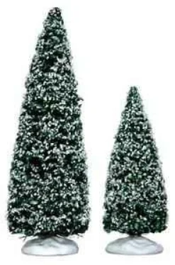 Lemax Trees<Lemax 34665 - Snowy Juniper Tree, Medium & Small, Set Of 2 - Christmas Village Trees