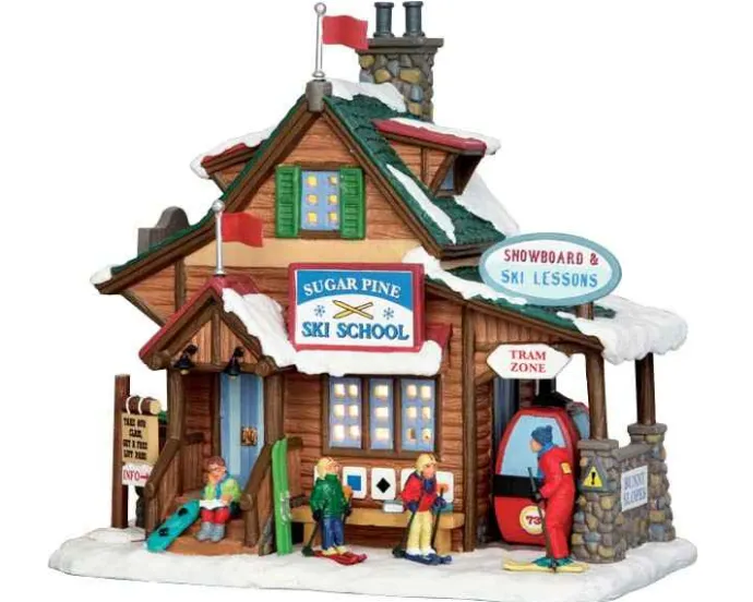 Lemax Vail Village<Lemax 55940 - Sugar Pine Ski School - Vail Village Christmas Houses & Buildings