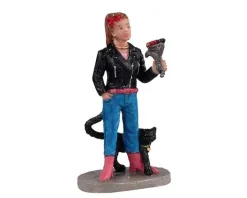 Lemax Spooky Town Figurines<Lemax 12045 - Tattoo Katarina & Cat - Spooky Town Halloween Village Figurines