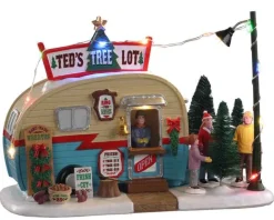Lemax Table Pieces<Lemax 04746 - Ted's Tree Lot, Battery-Operated (4.5V) - Table Pieces