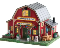 Lemax Harvest Crossing<Lemax 85388 - The Buttermilk Cafe (Aa Batteries) - Harvest Crossing