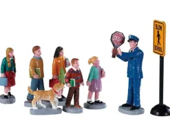 Lemax Figurines<Lemax 92753 - The Crossing Guard, Set Of 8 - Figurines