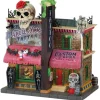 Lemax Spooky Town Houses<Lemax 15751 - The Skull And Rose Tattoo Studio, Battery-Operated (4.5-Volt) - Spooky Town Halloween Village Houses & Buildings
