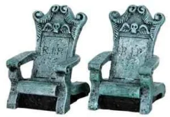 Lemax Spooky Town Accessories<Lemax 34615 - Tombstone Chairs, Set Of 2 - Spooky Town Halloween Village Accessories