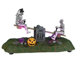 Lemax Spooky Town Accessories<Lemax 24932 - Tombstone See-Saw, Battery-Operated (4.5-Volt) - Spooky Town Halloween Village Accessories