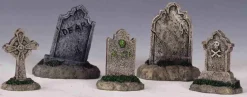 Lemax Spooky Town Accessories<Lemax 44145 - Tombstones, Set Of 5 - Spooky Town Halloween Village Accessories