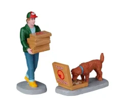 Lemax Figurines<Lemax 22113 - Top Pizza Delivery, Set Of 2 - Christmas Village Figurines