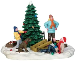 Lemax Table Pieces<Lemax 53223 - Tree Trimming Trouble - Christmas Village Table Pieces