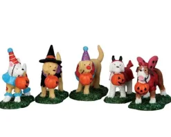 Lemax Spooky Town Figurines<Lemax 52301 - Trick Or Treating Dogs, Set Of 5 - Spooky Town Figurines