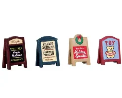 Lemax Misc. Accessories<Lemax 64071 - Village Signs, Set Of 4 - Misc. Accessories