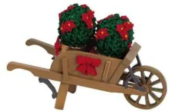 Lemax Misc. Accessories<Lemax 64479 - Wheelbarrow With Poinsettias - Christmas Village Misc. Accessories