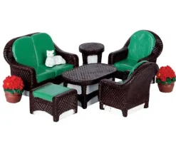 Lemax Table Pieces<Lemax 64077 - Wicker Lawn Set, Set Of 8 - Table Pieces