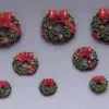Lemax Misc. Accessories<Lemax 34957 - Wreaths With Red Bow, Set Of 12 - Christmas Village Misc. Accessories