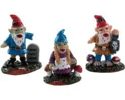Lemax Spooky Town Figurines<Lemax 82569 - Zombie Garden Gnomes, Set Of 3 - Spooky Town Figurines
